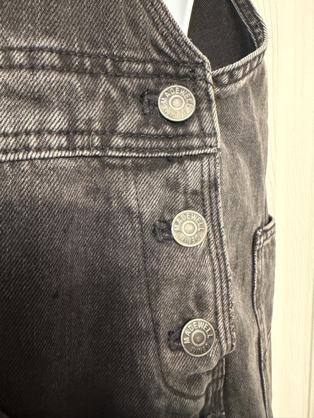 Madewell Denim Oversized Carpenter Overalls in Hartwell Wash size small gray - Picture 8 of 13
